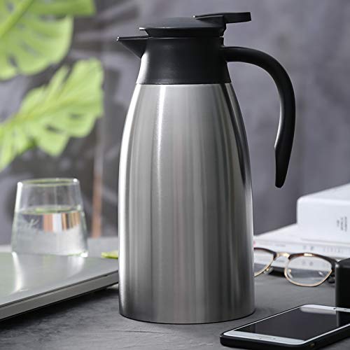 Carafe à Café Isotherme 1L En Acier Inox 316 - Double Paroi, 12h Chaud / 18h Froid, Blanc Élégant