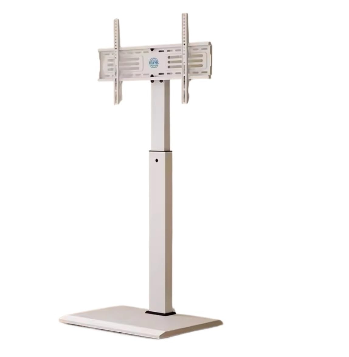 Support TV pivotant avec base rectangulaire stable et hauteur réglable