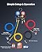 VEVOR AC Manifold Gauge Set for R134a R404A R1234yf R22 Refrigerant, 4 Way AC Gauge with 5 ft Hoses, Adapters, Quick Couplers, Can Taps for Automotive Air Conditioning Maintenance, Charging Evacuation