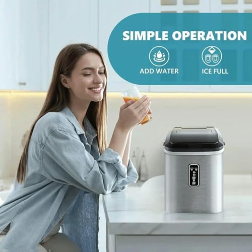 Máquina de hielo compacta eléctrica 26 lbs por día miniatura 3