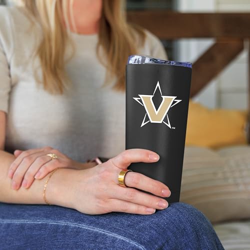 Image of Logo Brands NCAA 20 oz Powder Coat Stainless Tumbler -Double-Wall Insulated Everday Tumbler for Hot or Cold Drinks, High Lip Lid, Team Color