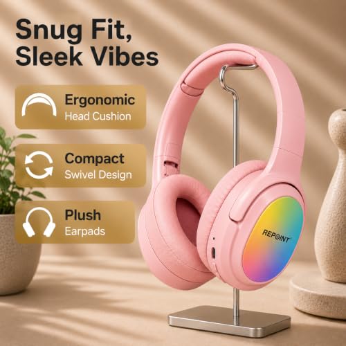 Image of RASSFOAT X7 RGB Wireless Headphones - Powerful Sound, 10H Playtime & Stunning 7-Color RGB Lights. Foldable, Comfortable, and Perfect for Music, Gaming, Movies & Calls-Anywhere, Anytime.
