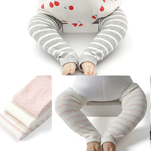 OTKARXUS Baby Stulpen,3 Paar Kleinkind Baby Beinwärmer,Stricken Lange Leg Warmers Kniestrümpfe ohne Fuß Leggings für Kleinkinder Anti-Mücken, Sommer klimatisiertes Haus Erwärmen, Frühling und Herbst