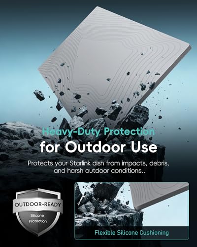 Image of Starlink Gen 3 Protective Cover, Silicone Protector Case with Flow-Line & Heat-Dissipating Hex Design, Waterproof Impact-Resistant Accessories for RV Roof Boat Outdoor Use