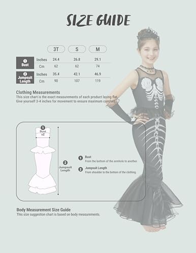 Disfraz de sirena esqueleto para niñas Small miniatura 5
