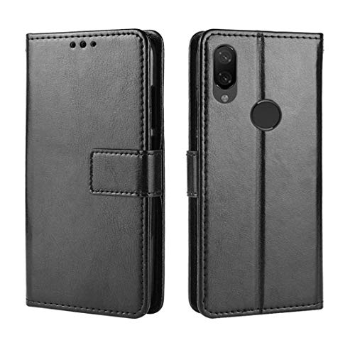 Compatibile per Xiaomi Redmi NOTE 7 / NOTE 7 Pro M1901F7E M1901F7C M1901F7 Custodia COVER STAND flip LIBRO gel tpu PORTAFOGLIO magnete simil pelle porta carte card (Nero)