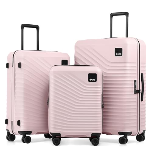 Image of Coolife Luggage 3 Piece Set, Lightweight PC Hardside Suitcases, 20 /24 /28