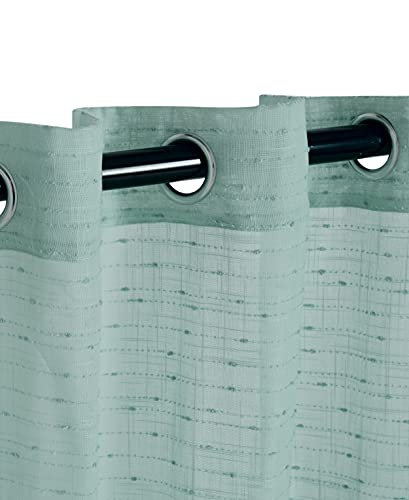 Superior Meteorite Cortinas transparentes con cabecera de ojales, 132 x 213 cm, espuma de mar, juego de 2