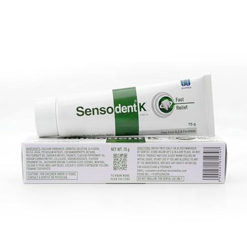 Image of K Toothpaste for Sensitive Teeth - Instant Relief & Long-Lasting Protection, Dentist Recommended, SLS & Paraben Free - 75g x Pack of 3