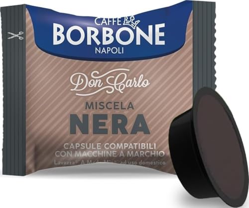 CAFFÈ BORBONE Don Carlo, Miscela Nera - 50 Capsule - Compatibili con le Macchine ad uso domestico Lavazza A Modo Mio