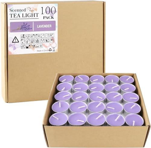 Howemon H-P-100 Purple Lavender Scented Tealight Candles thumb #5