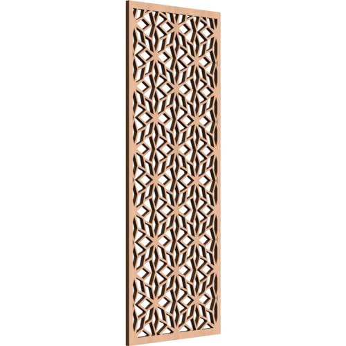 Image of 13 3 /8 inchW x 34 3 /8 inchH x 3 /8 inchT Lake Decorative Fretwork Wood Wall Panels, Alder