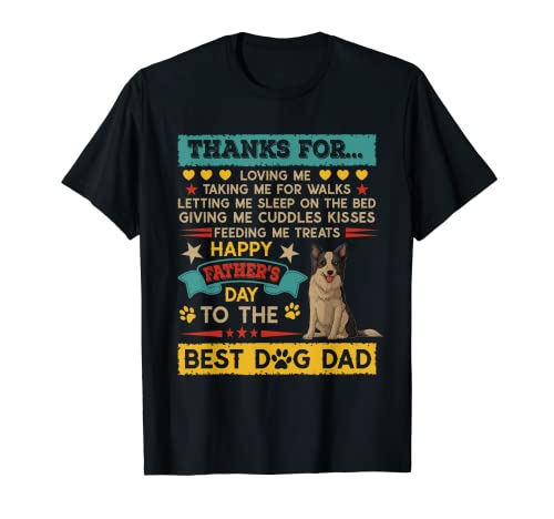Vintage Thanks for Loving Proud Best Dog Dad Border Collie Maglietta