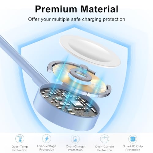 Image of 2Pack Blue for Apple Watch Charger USB Magnetic Wireless Fast iWatch Charger Portable Compatible with iWatch Ultra /Series 9 /8 /7 /6 /SE /SE2 /5 /4 /3 /2 /1-[3.3FT]