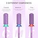 MelodySusie Safety Nail Drill Bits, 3/32'' Smooth Round Top Small Barrel Carbide Bits, Fast Remove Acrylic or Hard Gel for Manicure Pedicure Salon Professional or Beginner, Purple, Coarse