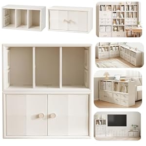 LZ LEISURE ZONE おもちゃ箱 おもちゃ収納 2段3段ラック 幅74cm カラーボックス プラスチック製 扉付き 前開き ドア付き 大容量 収納ボックス 自由に積み重ね 棚 子供部屋収納 サイドボード【3段階調筋可能な仕切...