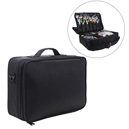 Estojo organizador portátil de maquiagem LEORX para viagem de maquiagem e cosméticos com divisórias