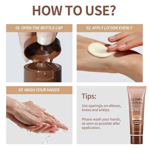 Image of Glow+Firming Self Tanner Body Lotion, Sublime Bronze Leg Makeup, Cover Up Makeup Waterproof No Transfer, Streak-Free Fake Tan, Fair to Medium Skin Tone