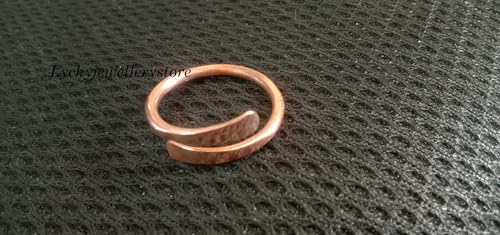 100% Pure Copper Wrap ring, Meditation Handmade Solid Copper Band for Men and Women Stackable Arthritis Adjustable rings,3