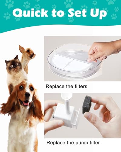 Filtros de reemplazo para fuente de agua de gatos 6 piezas miniatura 5