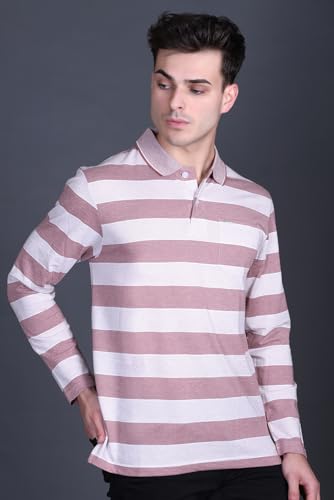 Image of Full Sleeve Polo T Shirt for Men Cotton with Pocket and Collar - Regular Fit Tshirt