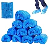 WIYETY Schuhüberzieher Einweg, 200 Stück Wasserdicht CPE Überschuhe(3g), Rutschfest Universalgröße Überziehschuhe, für Haushalt, Klinik, Labor, Handwerk - Blau, 40 × 15 cm