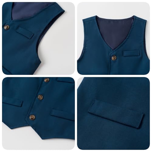 Image of Baby Boys' 4-Piece Tuxedo Set with Dress Shirt, Vest, Pants, and Tie