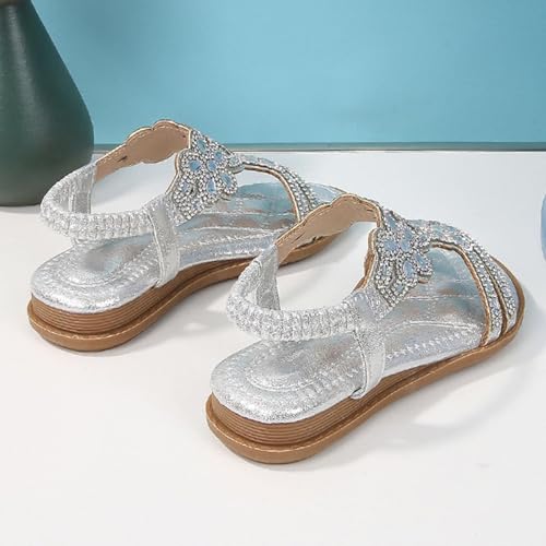 Girls Sparkly Princess Mary Jane Ballet Flats Soft Sole Sandals Kids Glitter Rhinestone Flower Wedding Party Shoes4
