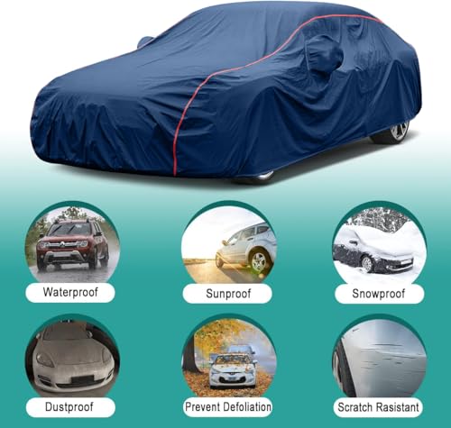 Image of Heavy-Duty Car Cover for Compatible with Maruti Alto 800 (2005 to 2025 All Models) Deluxe Car Protection Cover ? Waterproof & UV-Resistant All-Season Exterior Protection