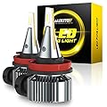 AUXITO H11 H8 H16 LED Fog Light Bulb, 400% Brightness Super Bright, 6500K Cool White, Plug and Play, Fanless H11 Halogen Replacement Fog lights DRL Bulbs for Vehicle, Pack of 2
