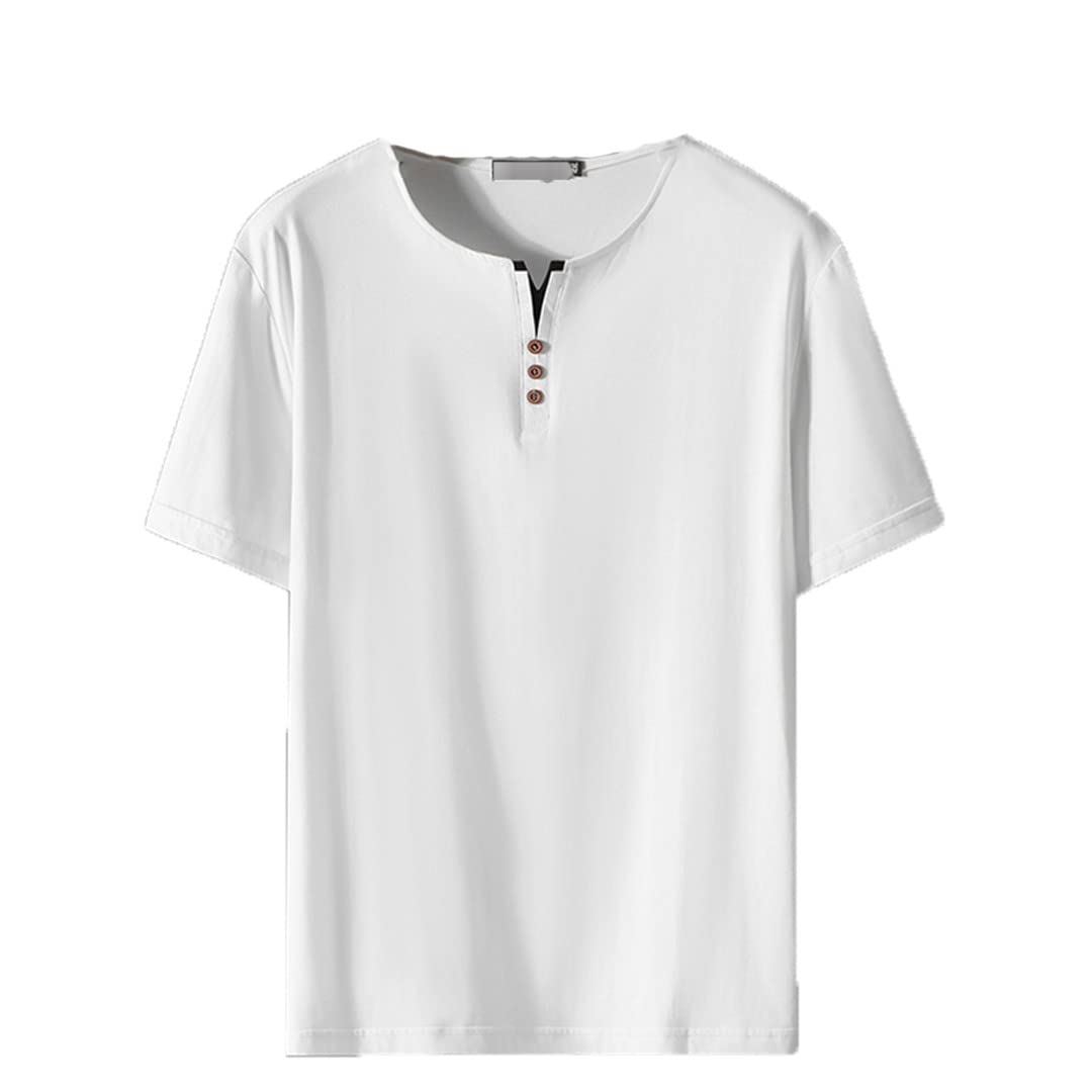 Lmtossey Maglietta a maniche corte estiva Plus Size Top T-shirt casual da uomo