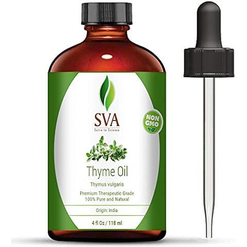 SVA ORGANICS Thyme Essential Oil Very Strong Aroma Pure, Natural, Premium Therapeutic Grade for Skincare, Hair Growth and Follicle Health Cover