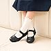 Stelle Mary Jane School Shoes for Girls Dress Shoes Uniform Flats(Little/Big Kids)(Black,11ML)