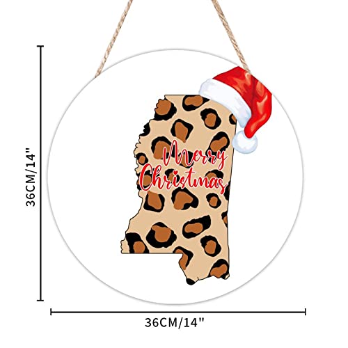 Décoration murale ronde en bois Mississippi 35 cm pour intérieur et extérieur suspendu