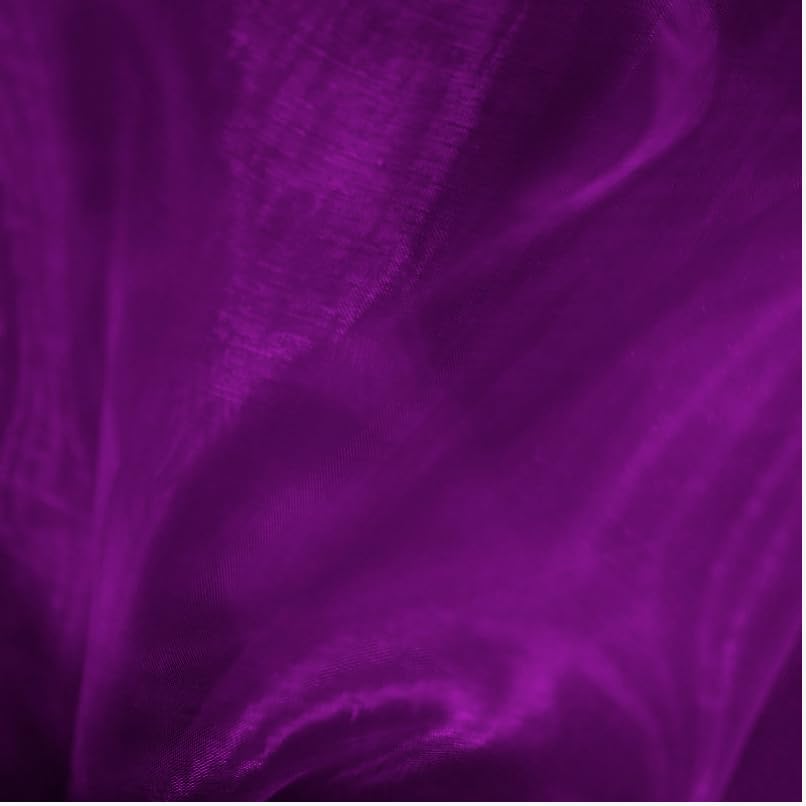 Sheer Organza Fabric for Crafts, Wedding Decorations and Events, 5 Metres x 1.5 Metres, Table Runner and Chair Sash Material (Purple)