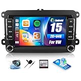 Car Stereo for VW Passat Jetta Tiguan Golf MK5 MK6 T5 EOS Polo 7 Inch Touchscreen Android Car Radio with Wireless Carplay Android Auto GPS Navigation Backup Camera WiFi
