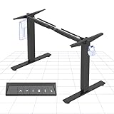 FLEXISPOT Height Adjustable Electric Standing Desk Frame Ergonomic Sit-stand Workstation with Memory Smart Panel EN1(2 Stage | Black)
