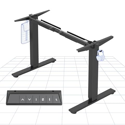 FLEXISPOT Height Adjustable Electric Standing Desk Frame Ergonomic Sit-stand Workstation with Memory…