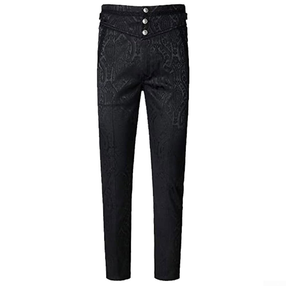 Pantalon gothique victorien pour homme, design unique, pantalon steampunk, idéal pour les tenues créatives (L noir)