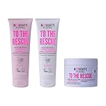 Noughty 97% Natural To The Rescue Moisture Boost Shampoo, Conditioner and Treatment Mask Bundle, Hydrating Sulphate Free Vegan Hair Care Set for Dry, Frizzy and Damaged Hair, 2x 250ml and 300ml