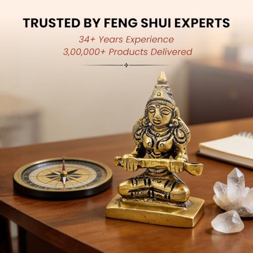 Image of Plus Value Goddess of Food Maa Annapurna Devi Brass Idol Statue Deity Vastu Products for Home, Restaurant, Hotel, Temple Pooja Room Decor Keep in Rice Jar (Size 2-inches)