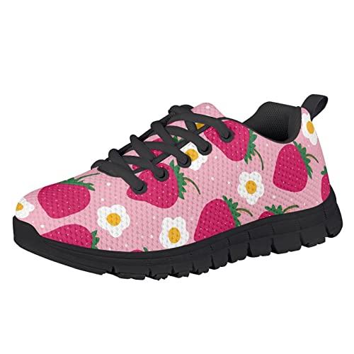 Yzaoxia Girls Tennis Shoes Kids Mesh Sneakers Lace Up Athletic Running Sports Shoes Size 11-3