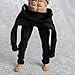 1/2 Scale Male Figure Clothes Long Sleeved Bodysuit Undercoat Jumpsuit Cloth for 12'' Action Figure (Black)