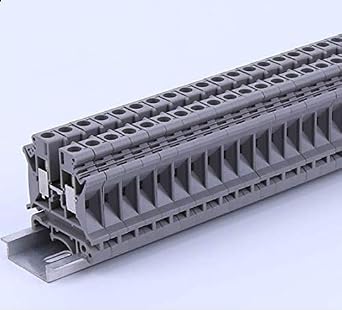 10 Pcs UK6N DIN Rail Terminal Block Screw Clamp Connector 800V 57A - Grey