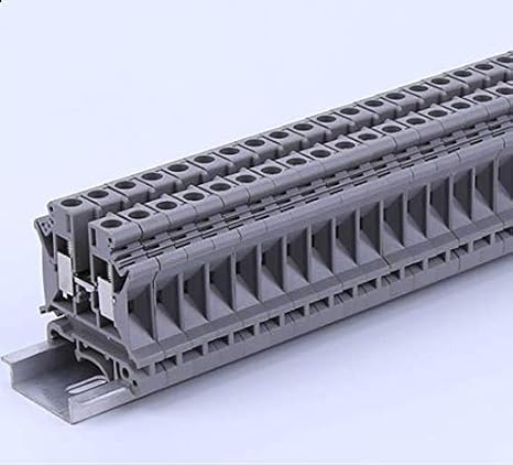 10 Pcs UK6N DIN Rail Terminal Block Screw Clamp Connector 800V 57A - Grey