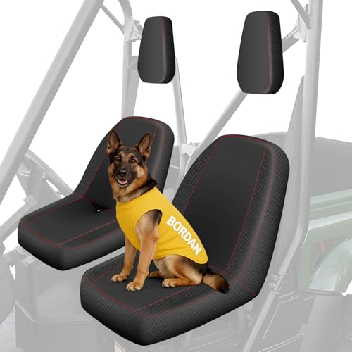 Image of BORDAN UTV Seat Cover for 2004-2021 Yamaha Rhino 700 660 450, Heavy Duty 1680D Waterproof Full Protection Outdoor Seat Cover Set(4 PCS)
