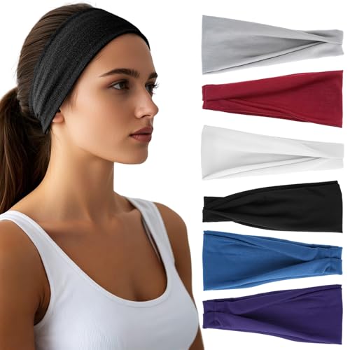 HSEM Headbands for Women, Wide Thick Workout Non Slip Hair Bands for Sports