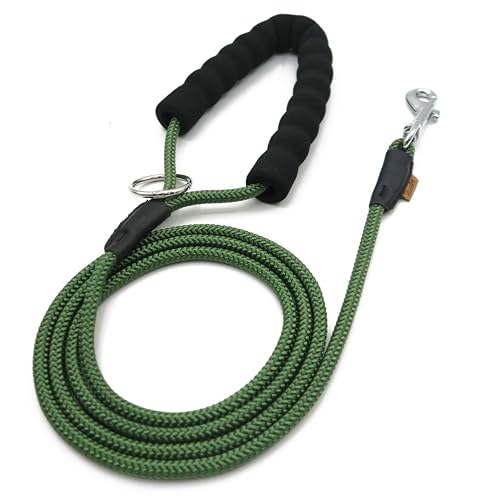 Dog Leash, Braided Rope Traction – Walking Training Lead for Small/Medium Dogs ((1/3″) – 6FT, Dark Green) Dog Leash, Braided Rope Traction – Walking Training Lead for Small/Medium Dogs ((1/3″) – 6FT, Dark Green)