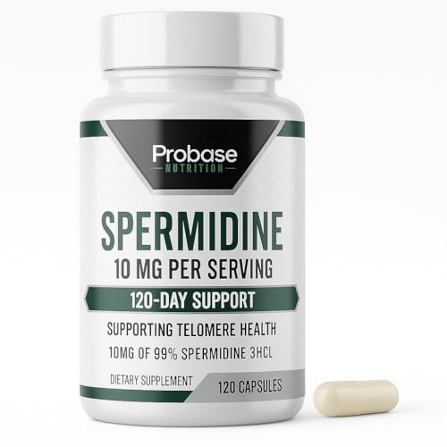 Spermidine Supplement (10mg of 99% Spermidine 3HCL - Third Party Tested) 120 Capsules - Over 100x More Potent Than Wheat Germ Extract for Cell Membrane, Telomere Health and Aging by Double Wood