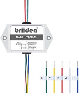 Briidea C-wire Power Adapter, Use for 24V Honeywell Home Thermostats, White